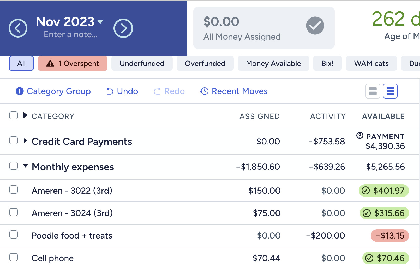 My daily YNAB routine